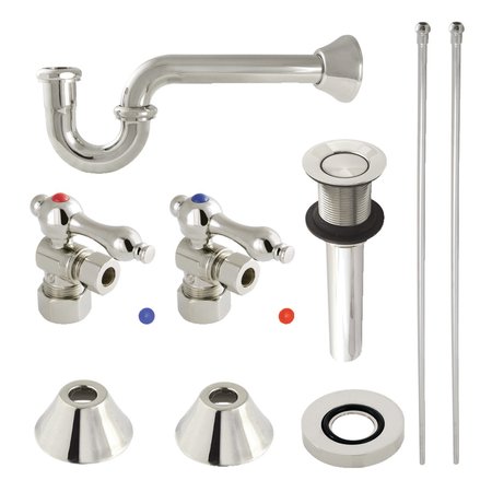 KINGSTON BRASS Plumbing Sink Trim Kit with PTrap and Drain, Polished Nickel CC53306VKB30
